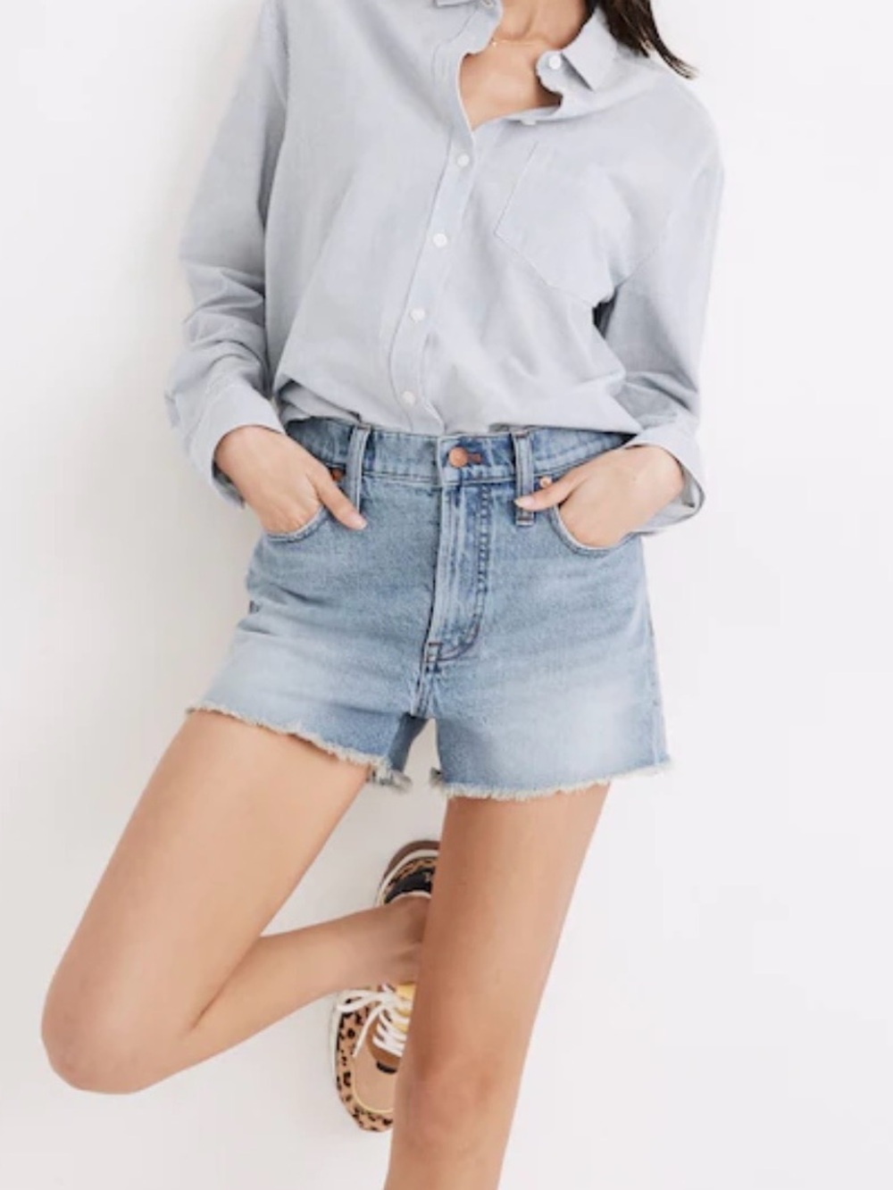 Madewell The Perfect Jean Short in Balsam Wash, size 26